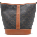 Celine Triomphe Canvas Bucket Bag Tan