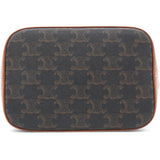 Celine Triomphe Canvas Bucket Bag Tan