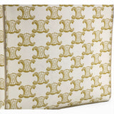 Celine Triomphe Canvas Calfskin Mini Vertical Cabas White 