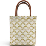 Celine Triomphe Canvas Calfskin Mini Vertical Cabas White 