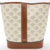 Celine Triomphe Canvas Calfskin Small Bucket Bag 