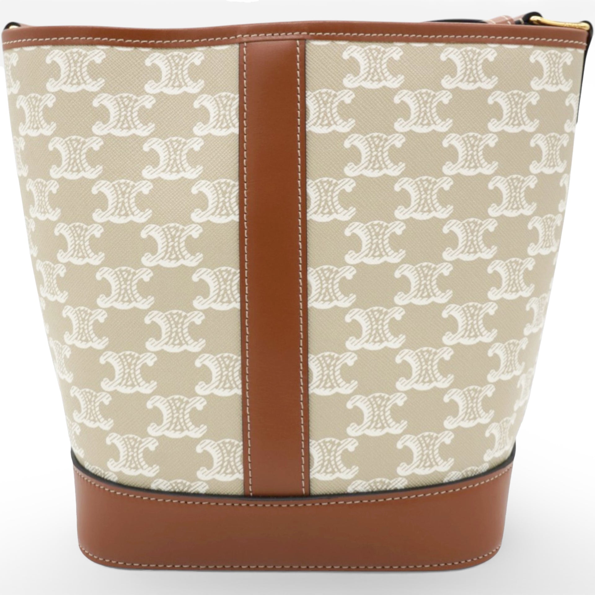 Celine Triomphe Canvas Calfskin Small Bucket Bag 