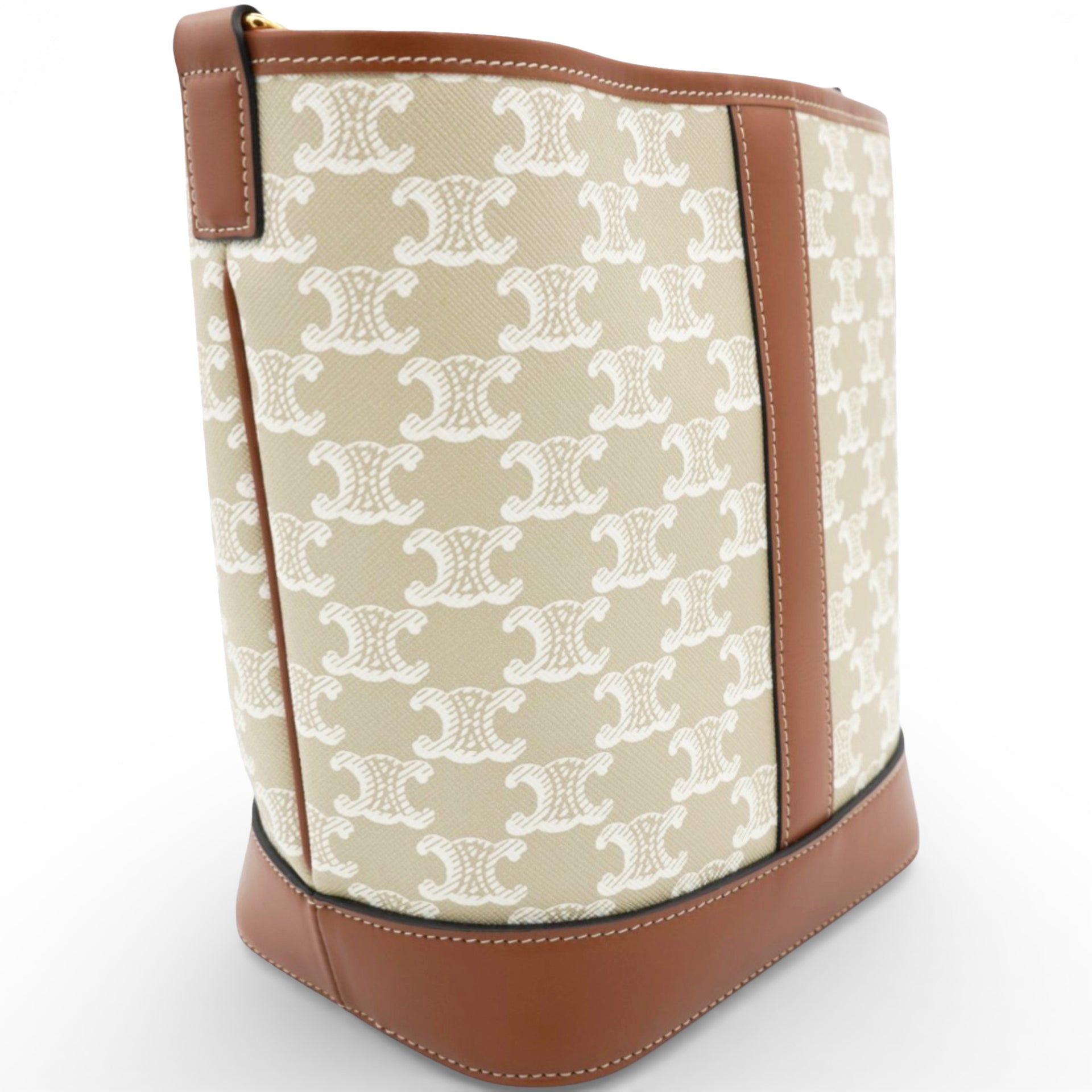 Celine Triomphe Canvas Calfskin Small Bucket Bag 