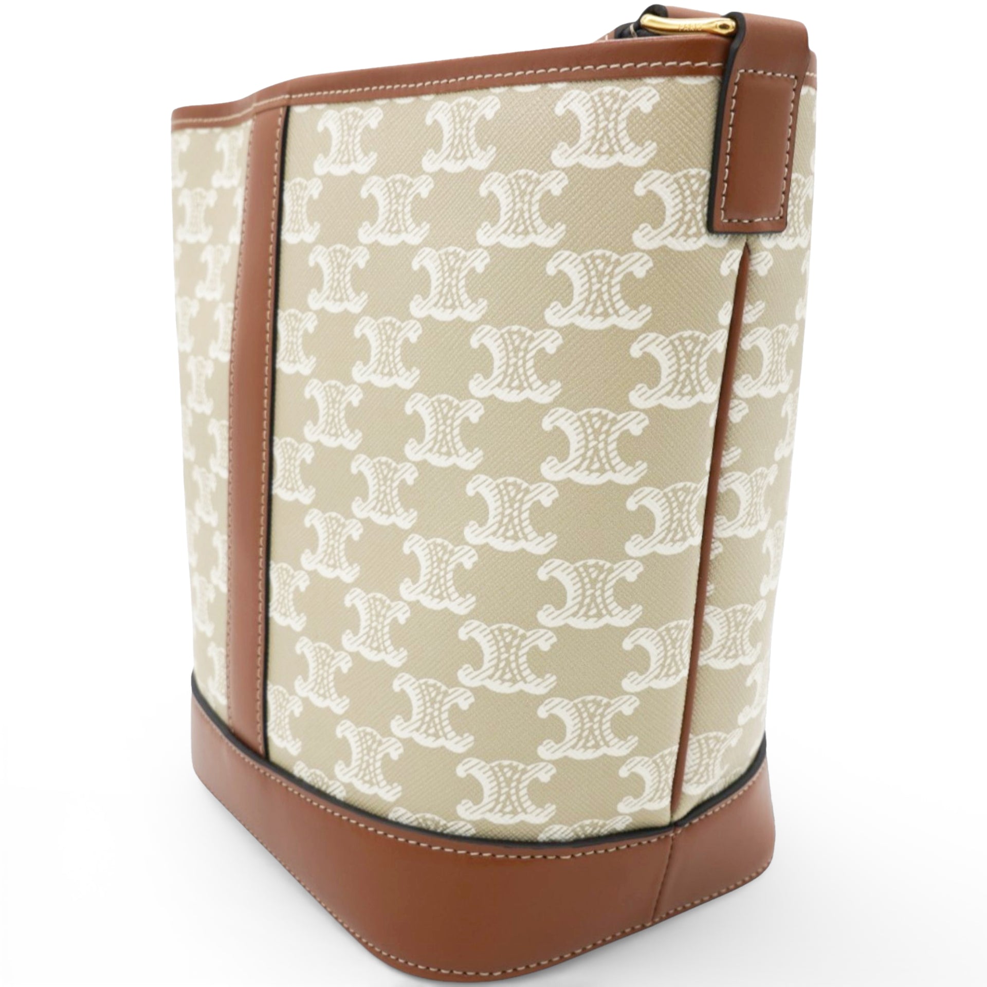 Celine Triomphe Canvas Calfskin Small Bucket Bag 