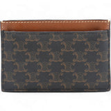  Celine Triomphe Canvas Card Holder Tan 