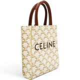 Celine Triomphe Canvas Mini Vertical Cabas White 