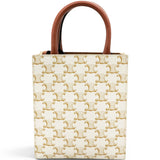 Celine Triomphe Canvas Mini Vertical Cabas White 