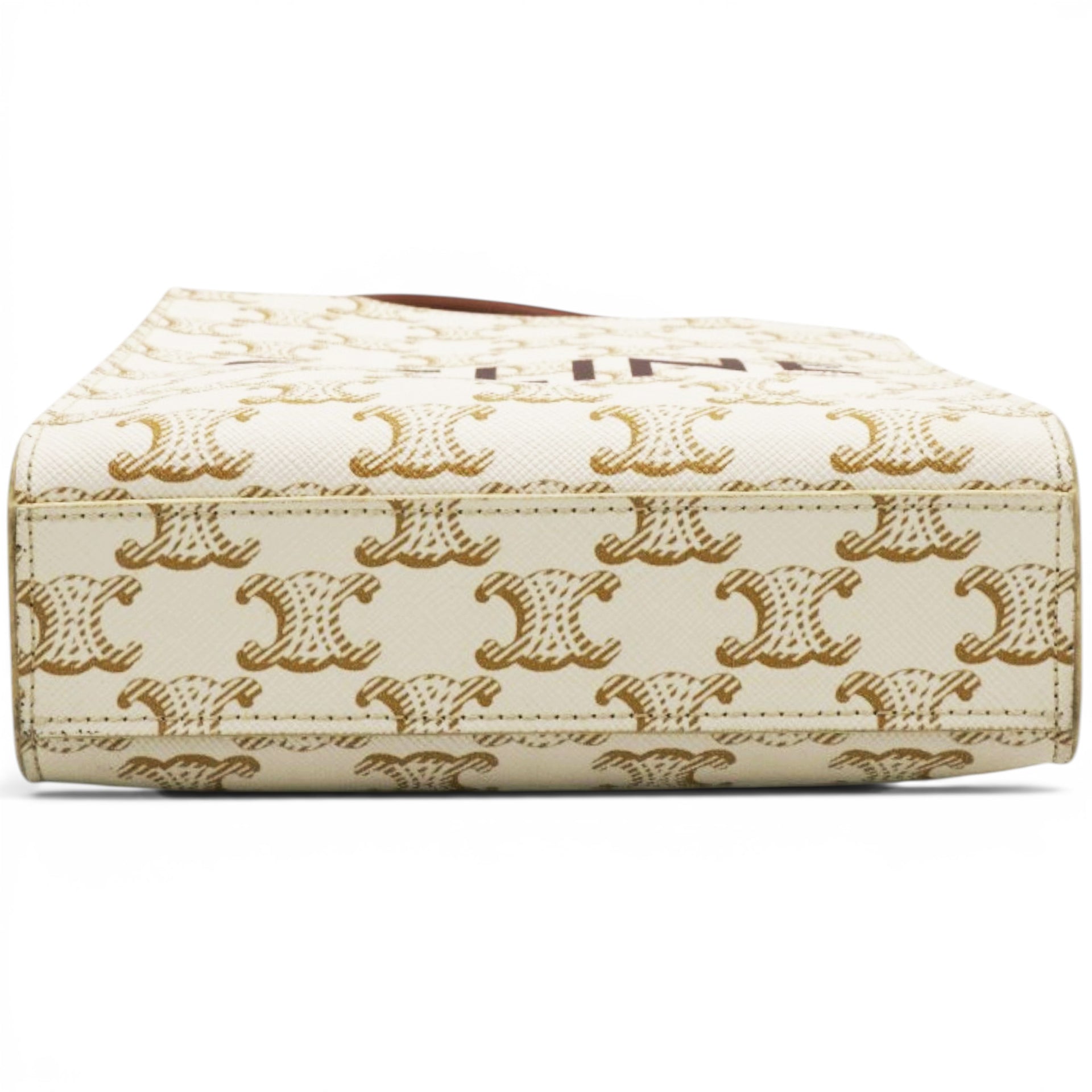 Celine Triomphe Canvas Mini Vertical Cabas White 