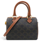 Celine Triomphe Canvas Small Boston Bag Tan 