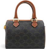 Celine Triomphe Canvas Small Boston Bag Tan 