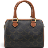 Celine Triomphe Canvas Small Boston Bag Tan 