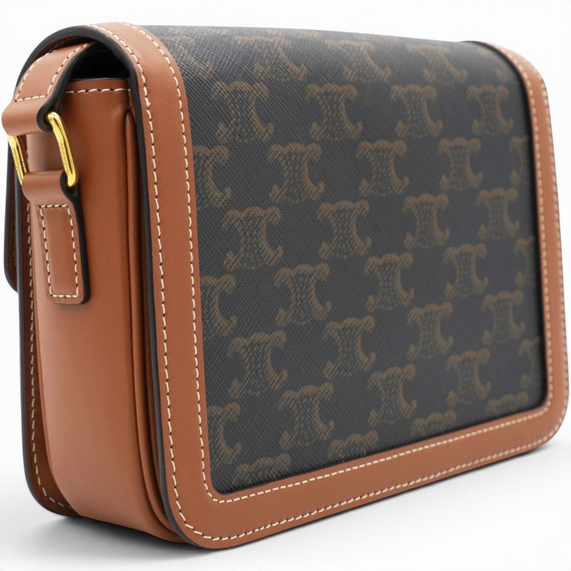 Celine Triomphe Canvas Triomphe Bag Tan 