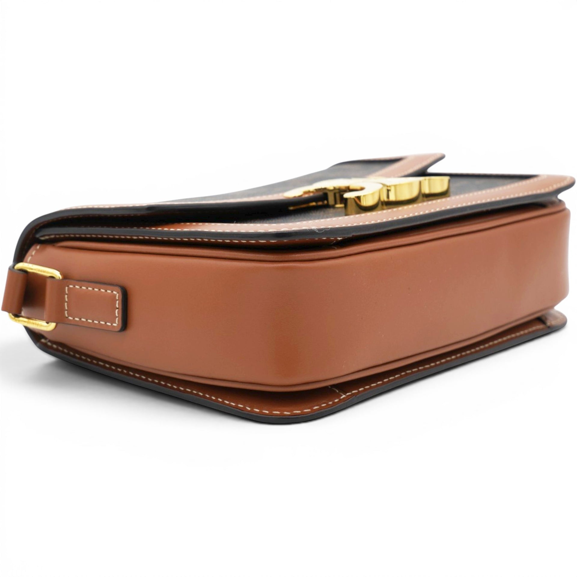 Celine Triomphe Canvas Triomphe Bag Tan 