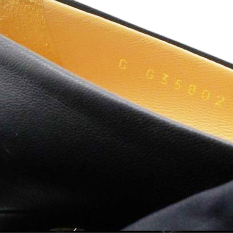 Chane Lambskin Grosgrain Cap Toe CC Pumps Black Size35.5 