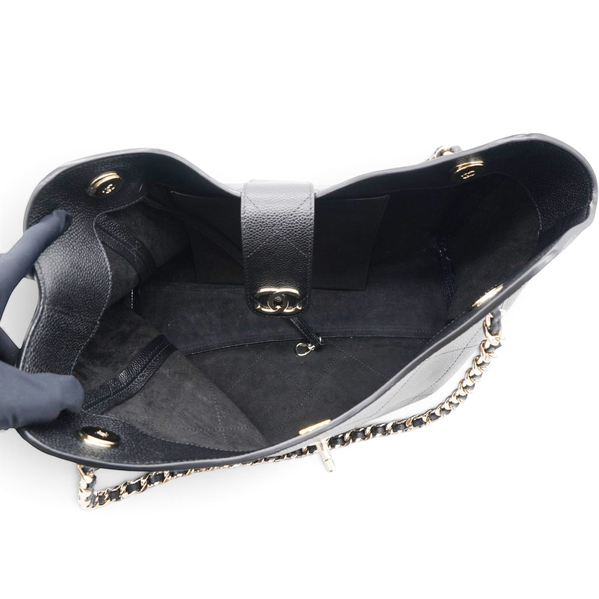 Chanel 26s Hobo Shopping Bag Black 