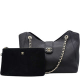 Chanel 26s Hobo Shopping Bag Black 