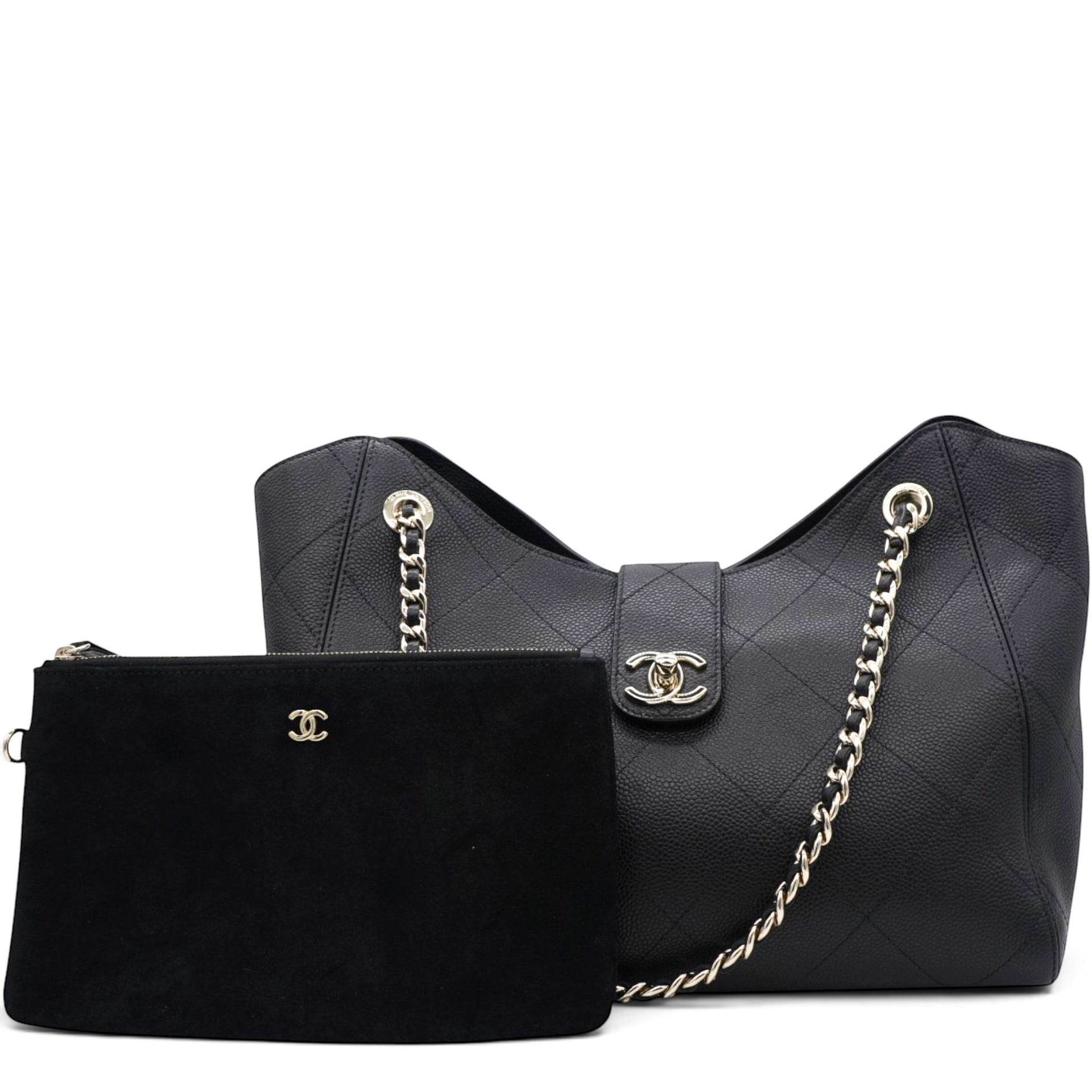 Chanel 26s Hobo Shopping Bag Black 