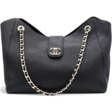 Chanel 26s Hobo Shopping Bag Black 