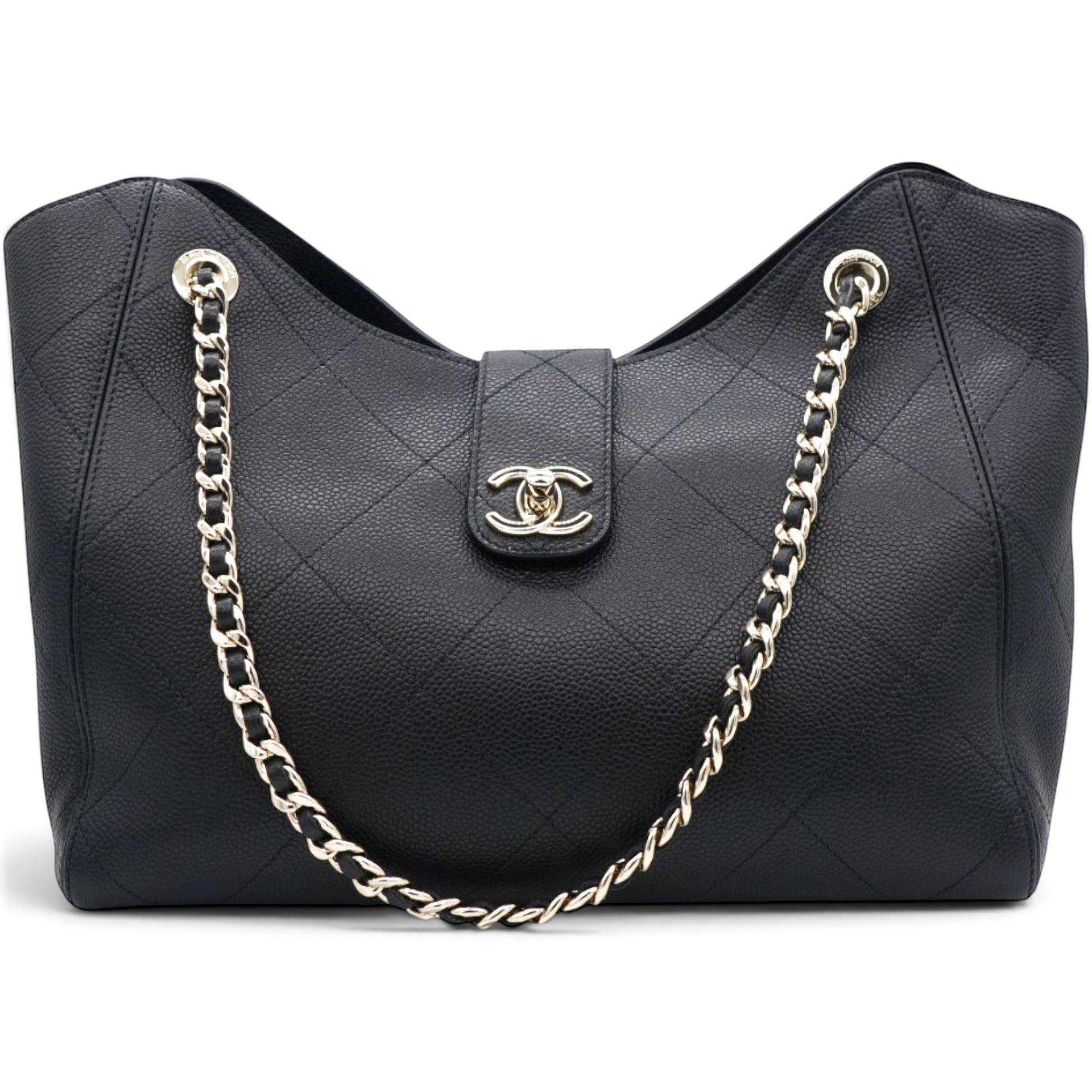 Chanel 26s Hobo Shopping Bag Black 