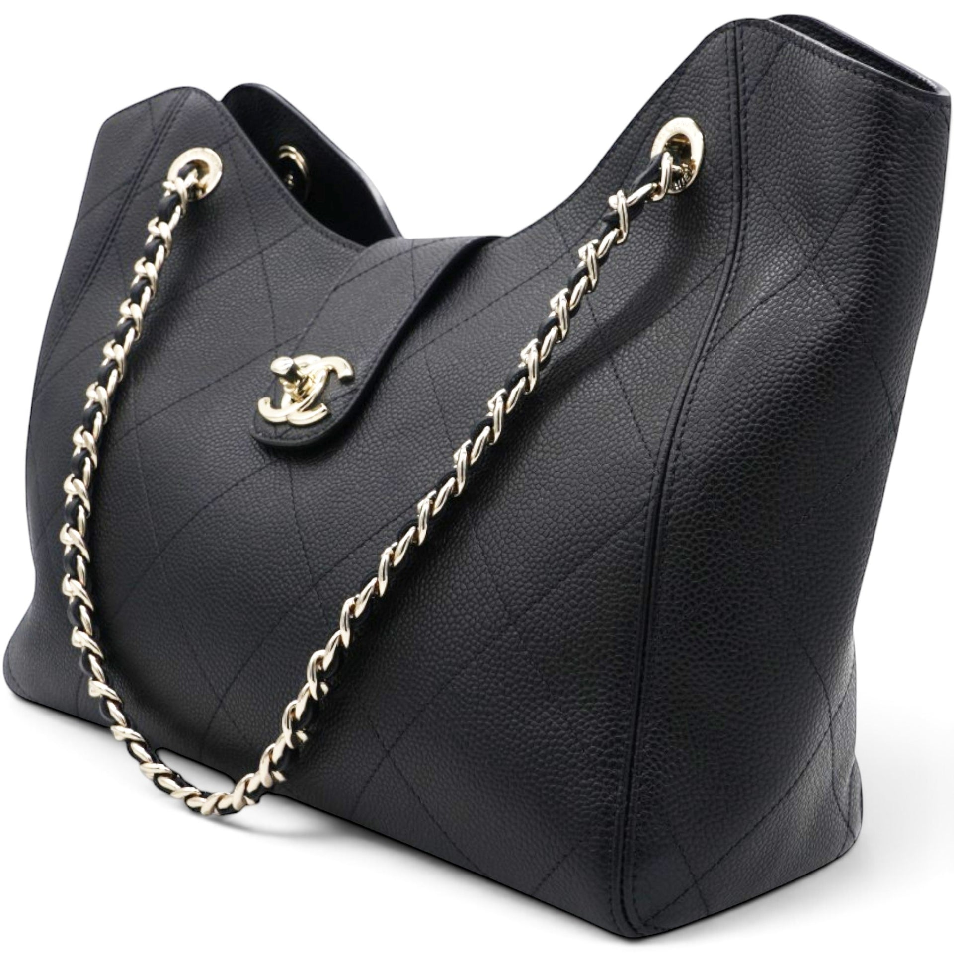 Chanel 26s Hobo Shopping Bag Black 