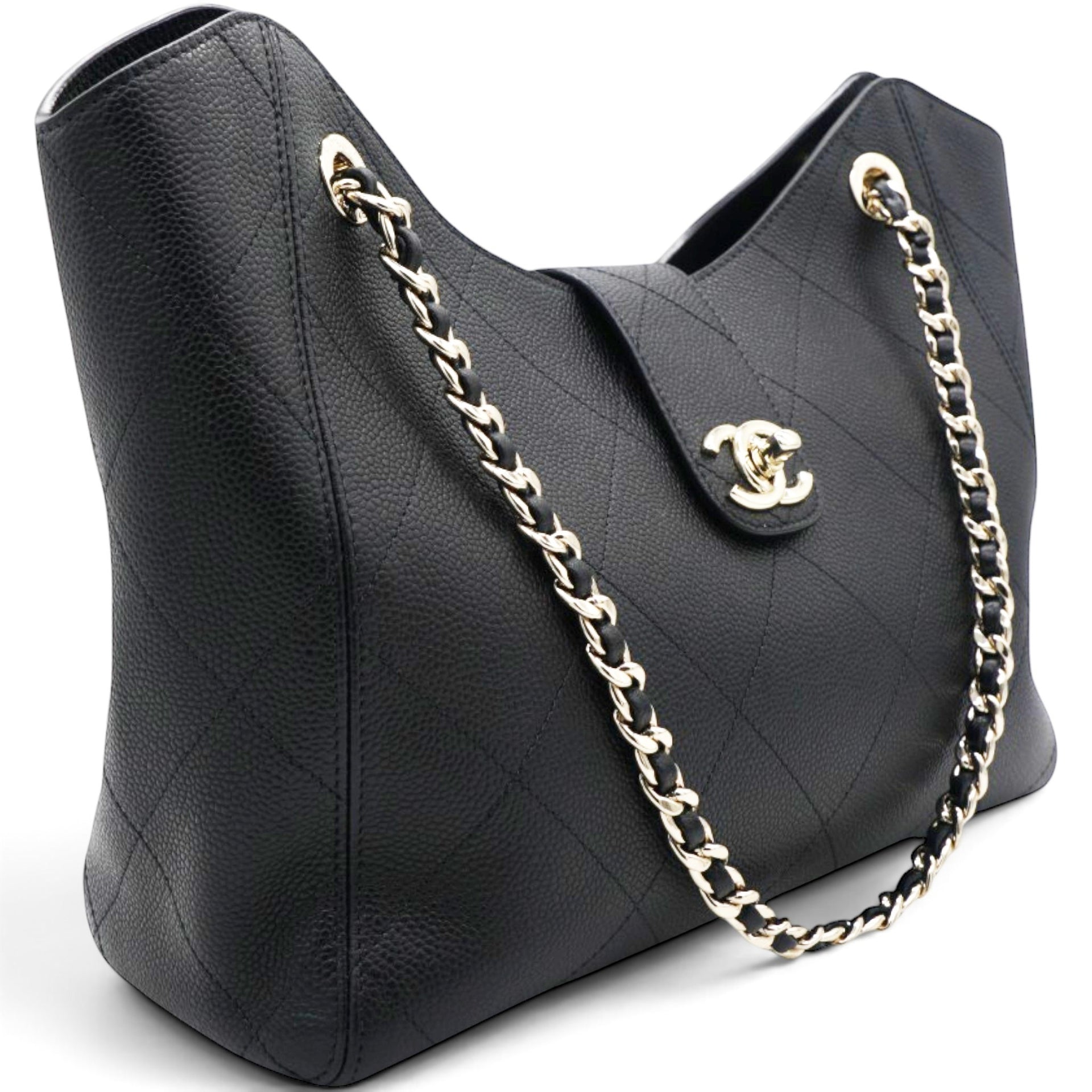 Chanel 26s Hobo Shopping Bag Black 