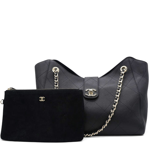 Chanel 26s Hobo Shopping Bag Black 