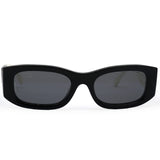 Chanel Acetate Polarized Rectangle Sunglasses 5525 Black White 