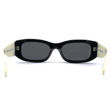 Chanel Acetate Polarized Rectangle Sunglasses 5525 Black White 