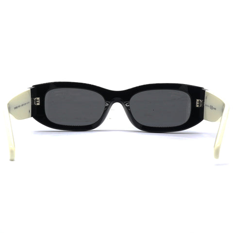 Chanel Acetate Polarized Rectangle Sunglasses 5525 Black White 