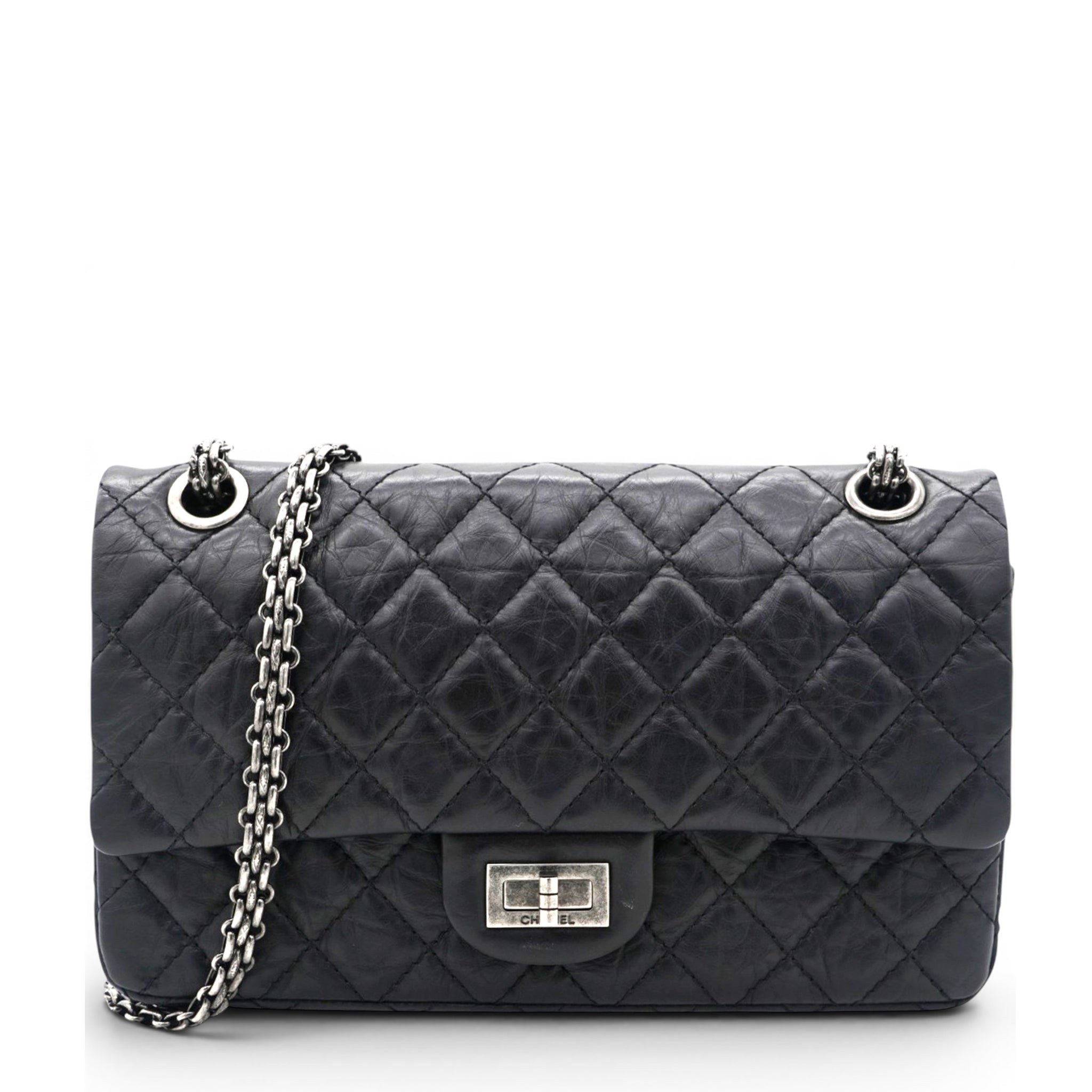 Chanel Aged Calfskin Quilted 2.55 Reissue 227 Flap Black 