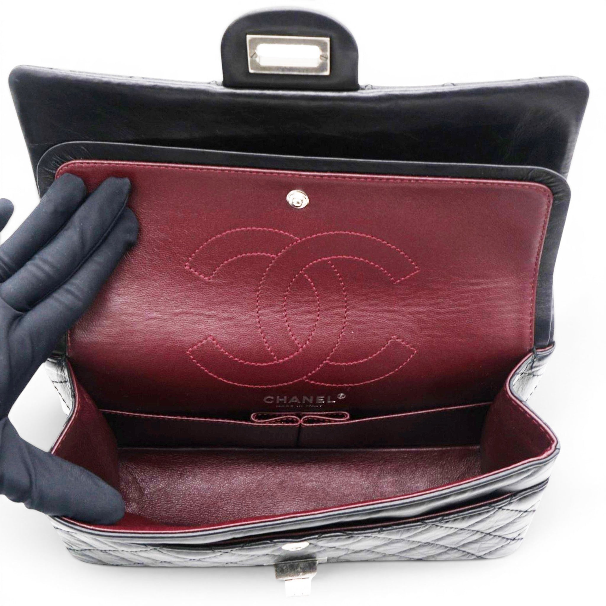Chanel Aged Calfskin Quilted 2.55 Reissue 227 Flap Black 