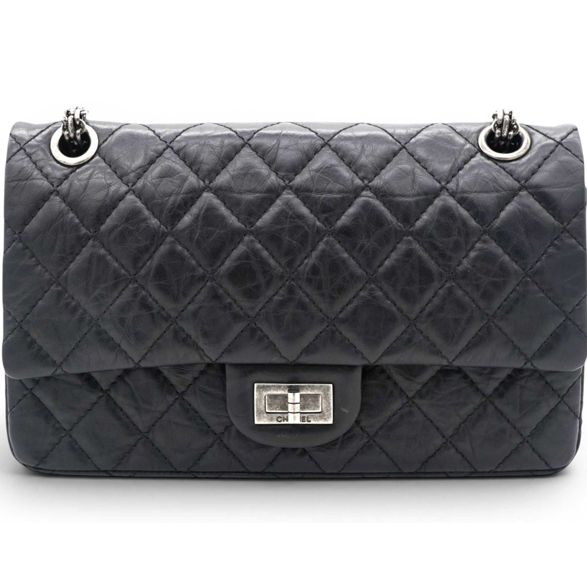 Chanel Aged Calfskin Quilted 2.55 Reissue 227 Flap Black 