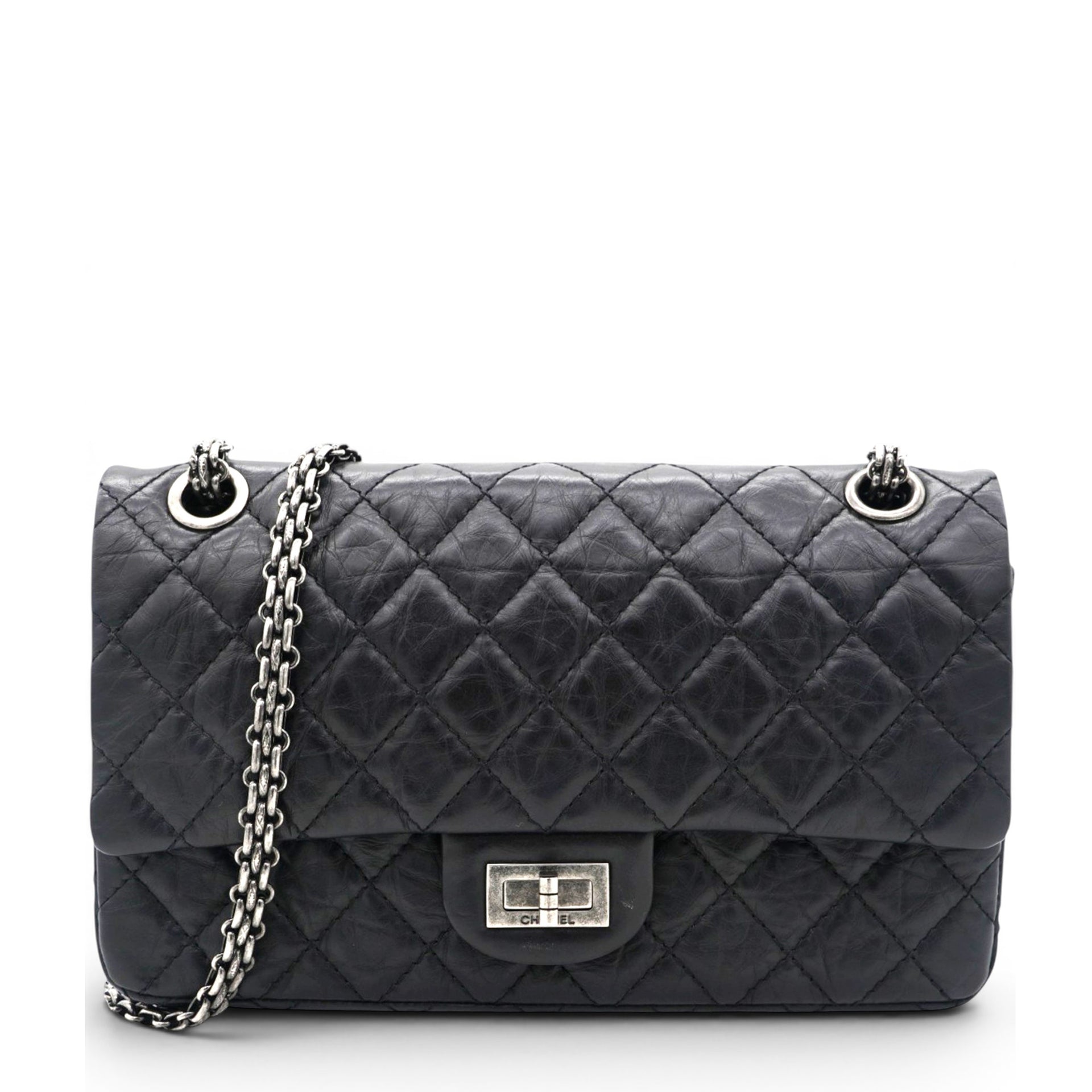 Chanel Aged Calfskin Quilted 2.55 Reissue 227 Flap Black 