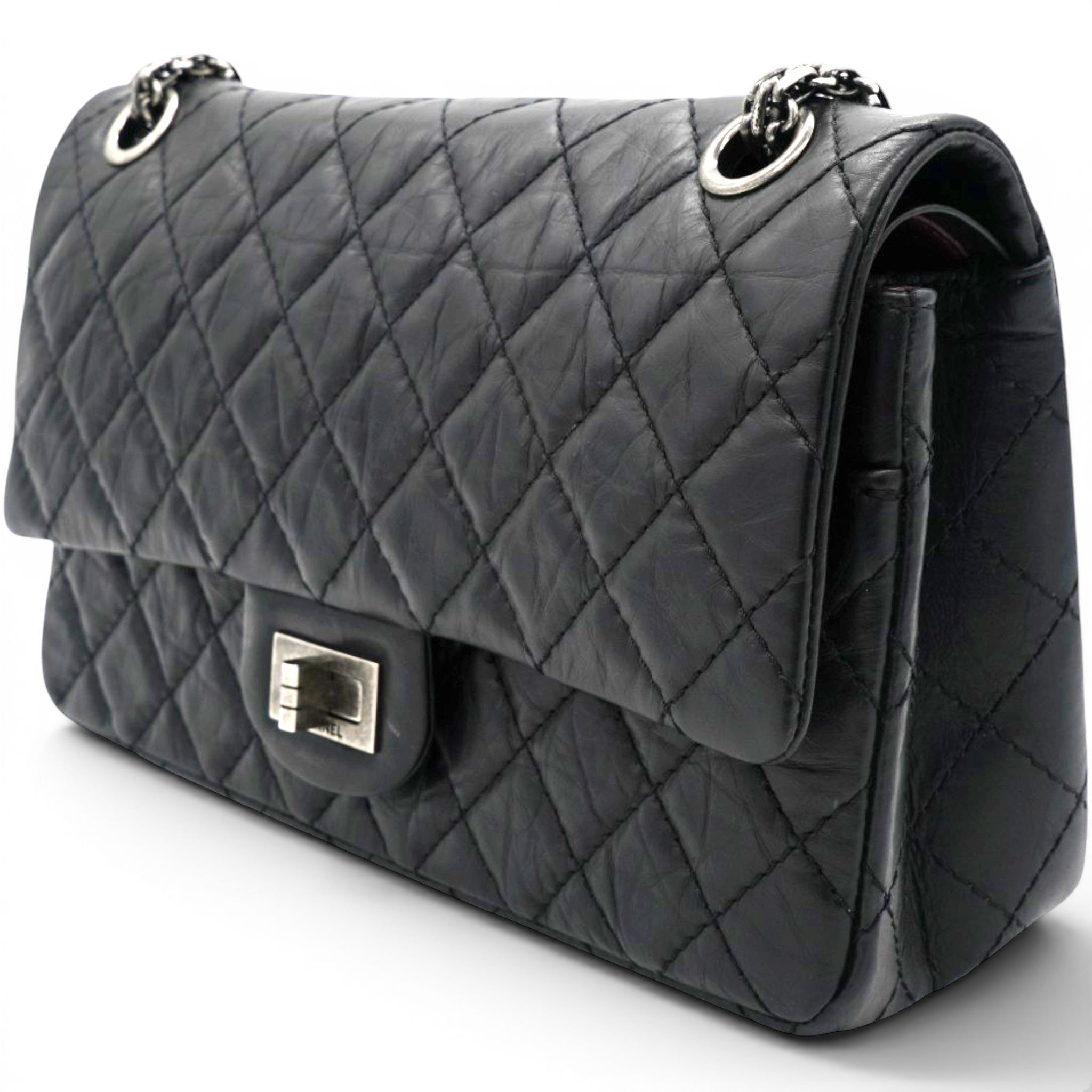 Chanel Aged Calfskin Quilted 2.55 Reissue 227 Flap Black 