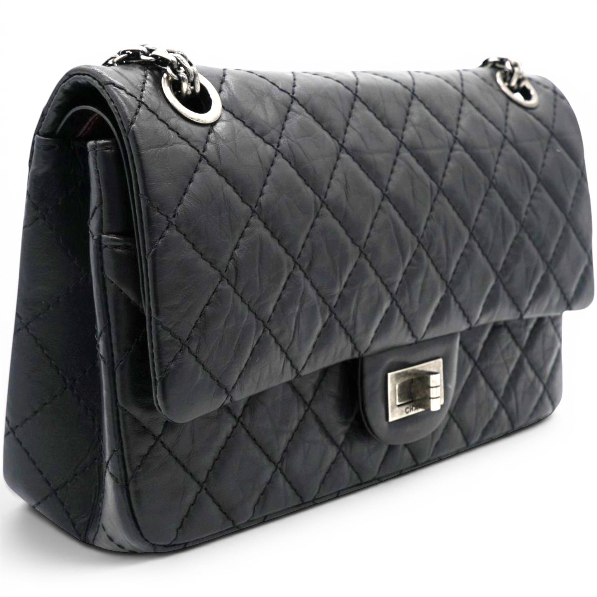 Chanel Aged Calfskin Quilted 2.55 Reissue 227 Flap Black 