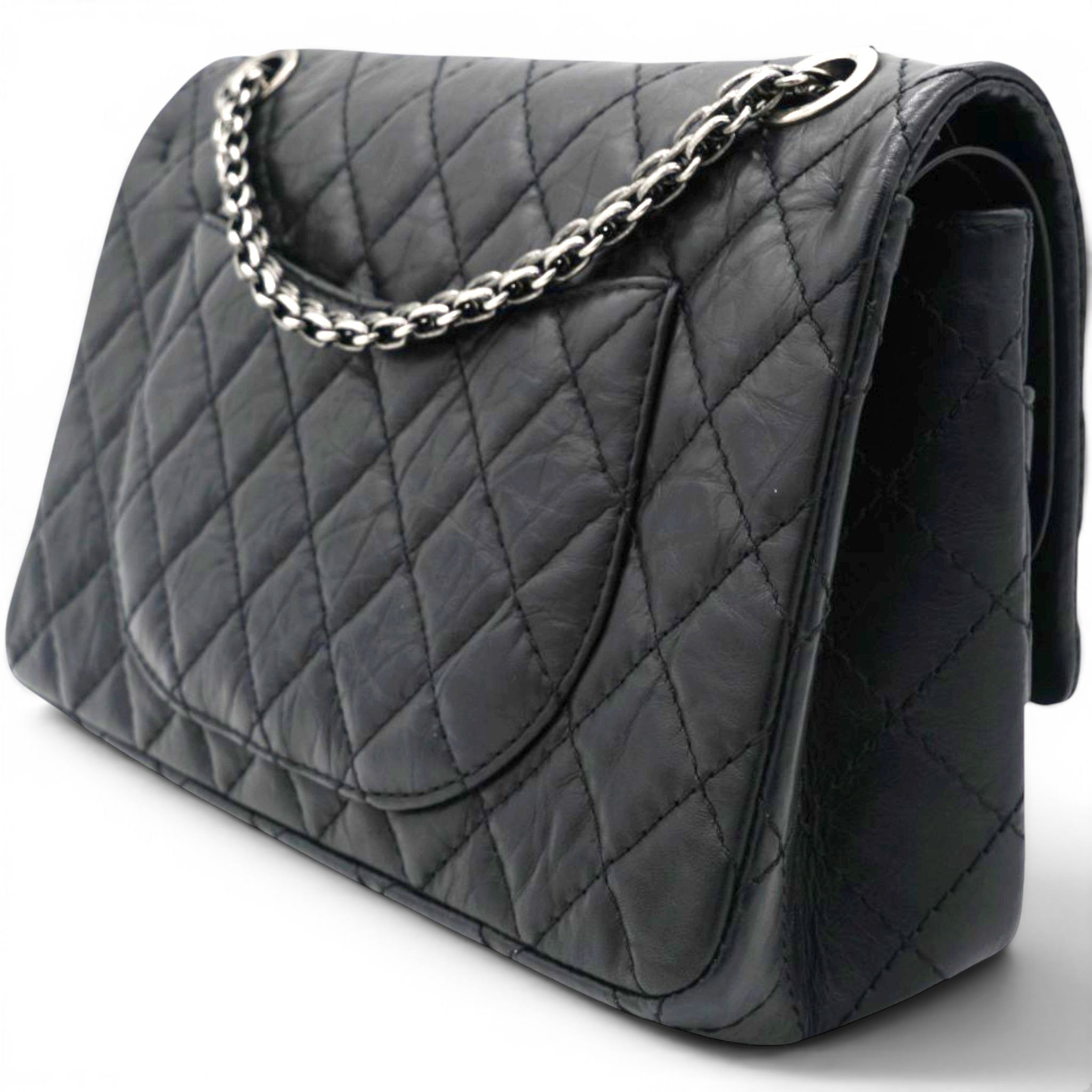 Chanel Aged Calfskin Quilted 2.55 Reissue 227 Flap Black 