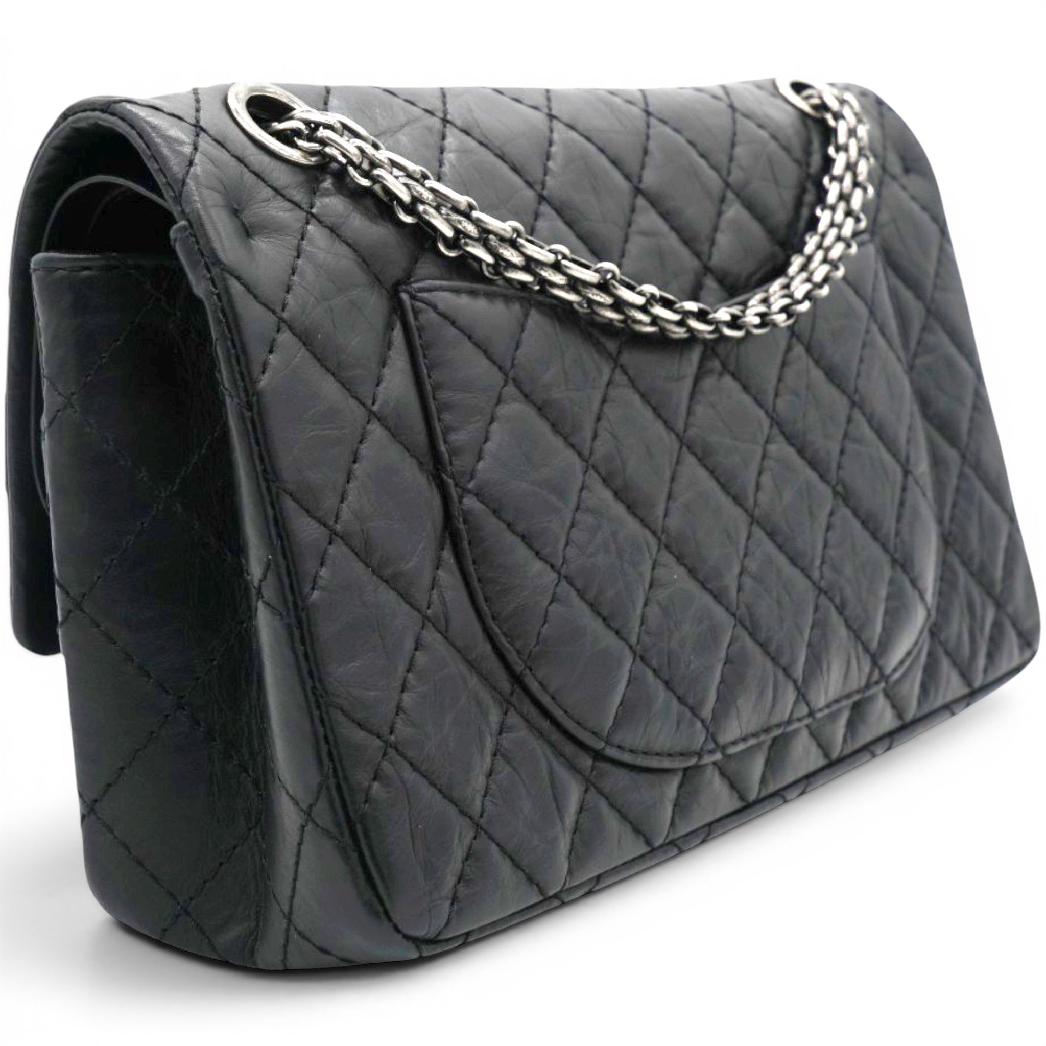 Chanel Aged Calfskin Quilted 2.55 Reissue 227 Flap Black 
