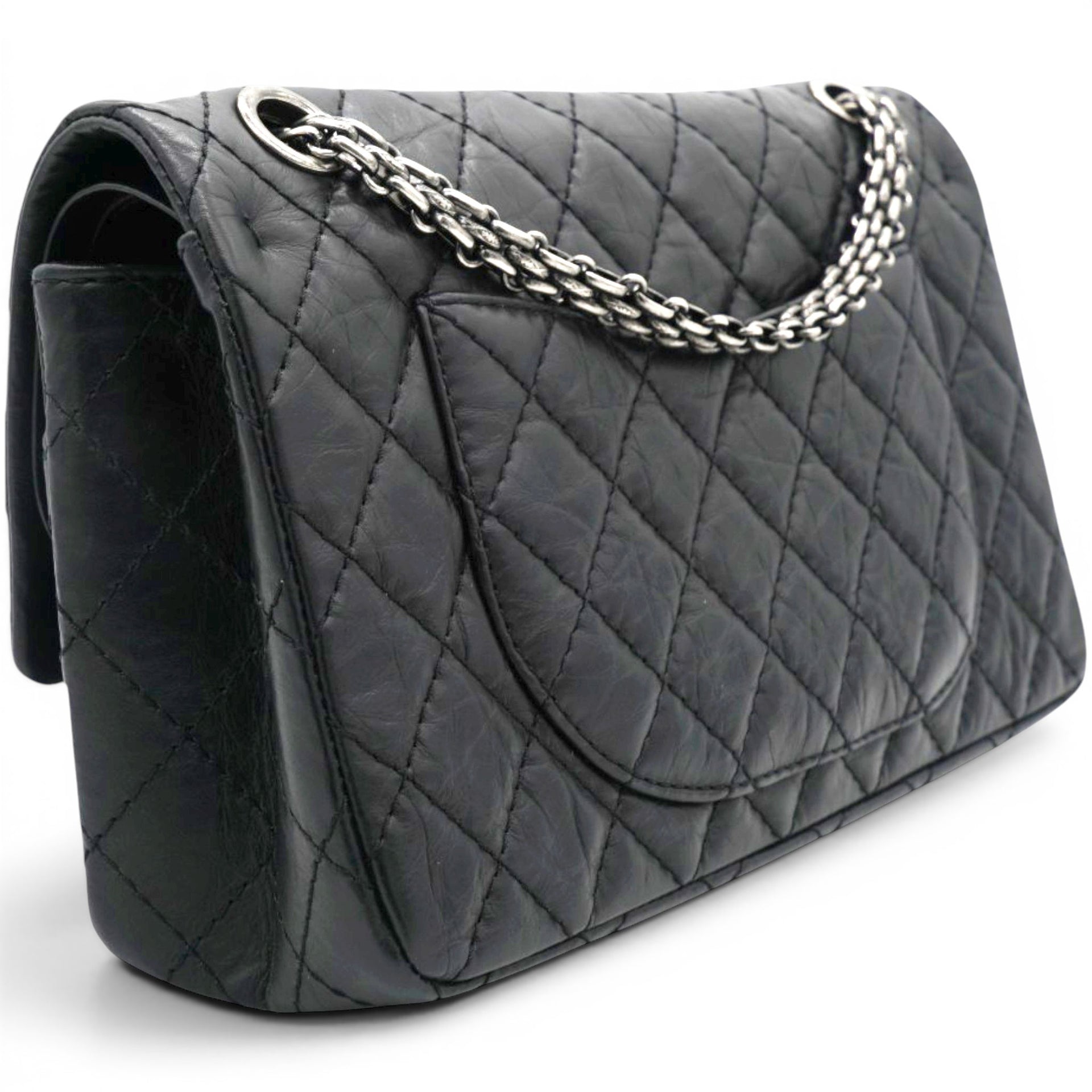 Chanel Aged Calfskin Quilted 2.55 Reissue 227 Flap Black 