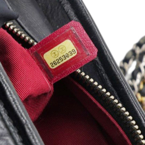 Chanel Aged Calfskin Quilted Small Gabrielle Logo Hobo Black 