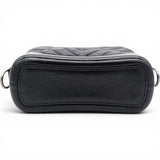 Chanel Aged Calfskin Quilted Small Gabrielle Logo Hobo Black 