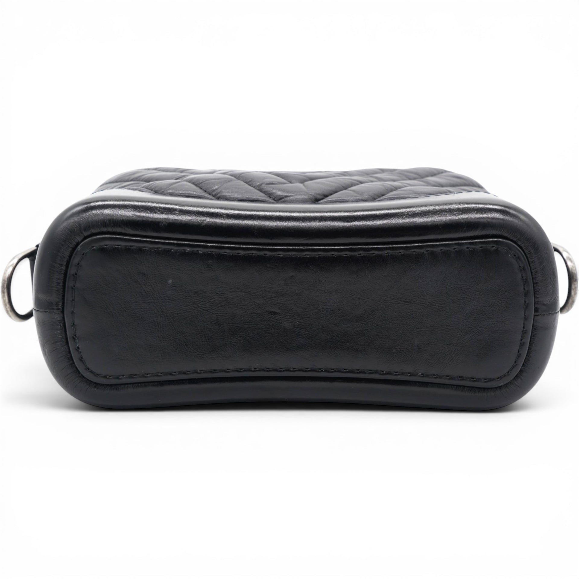 Chanel Aged Calfskin Quilted Small Gabrielle Logo Hobo Black 