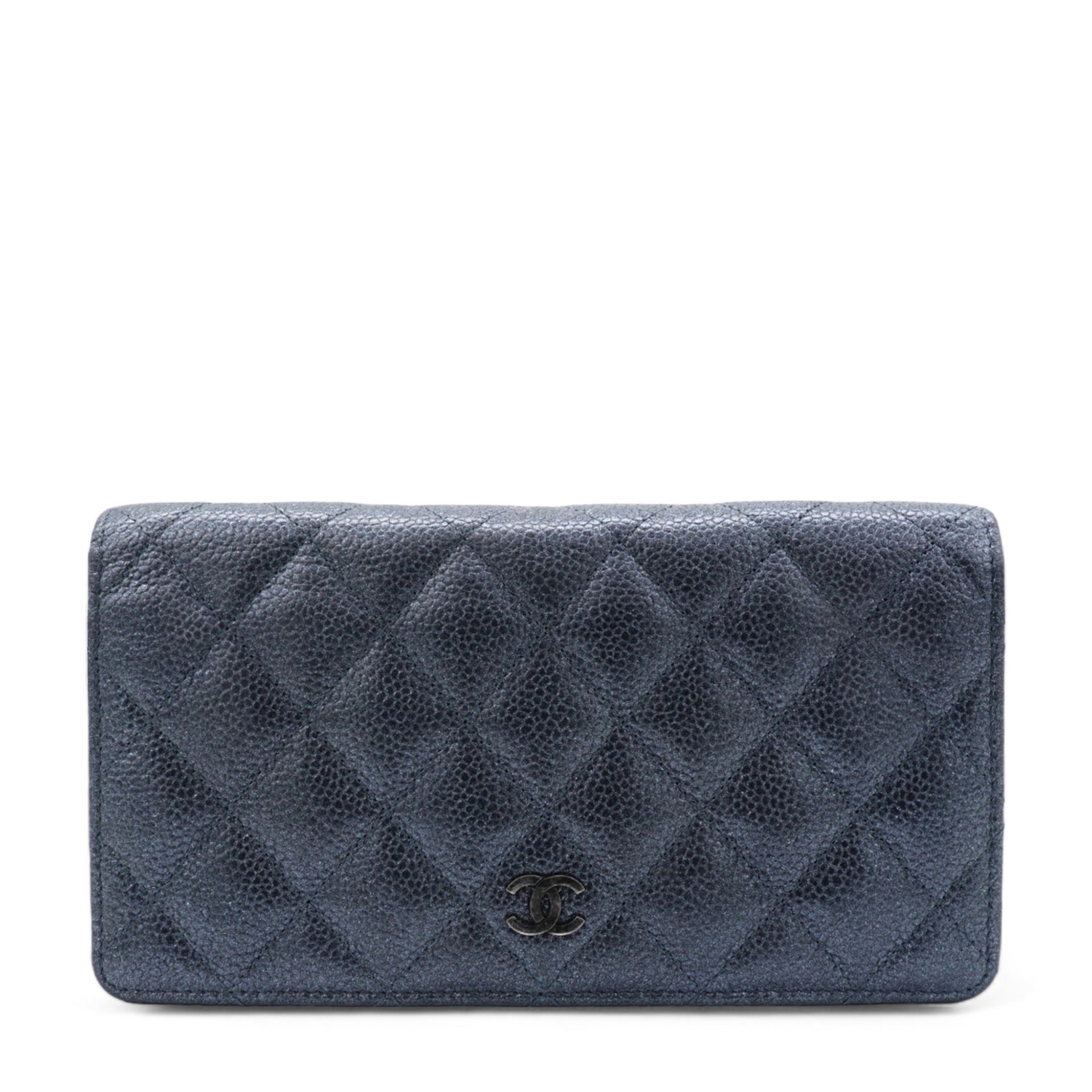 Chanel Black Classic Fold Iridescent Wallet 