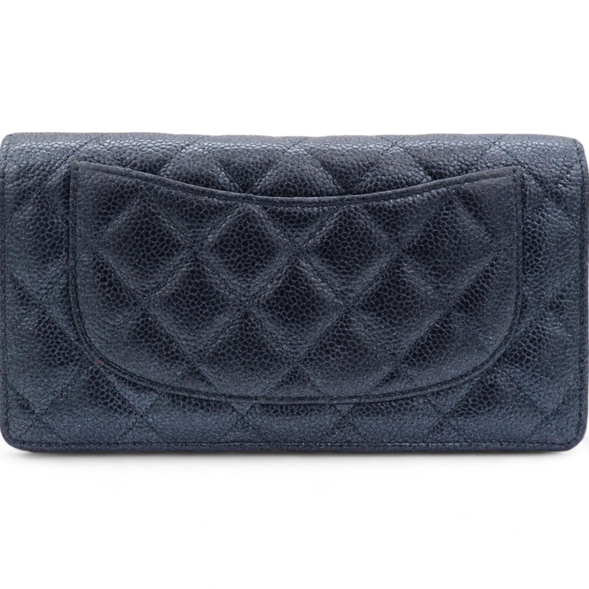 Chanel Black Classic Fold Iridescent Wallet 
