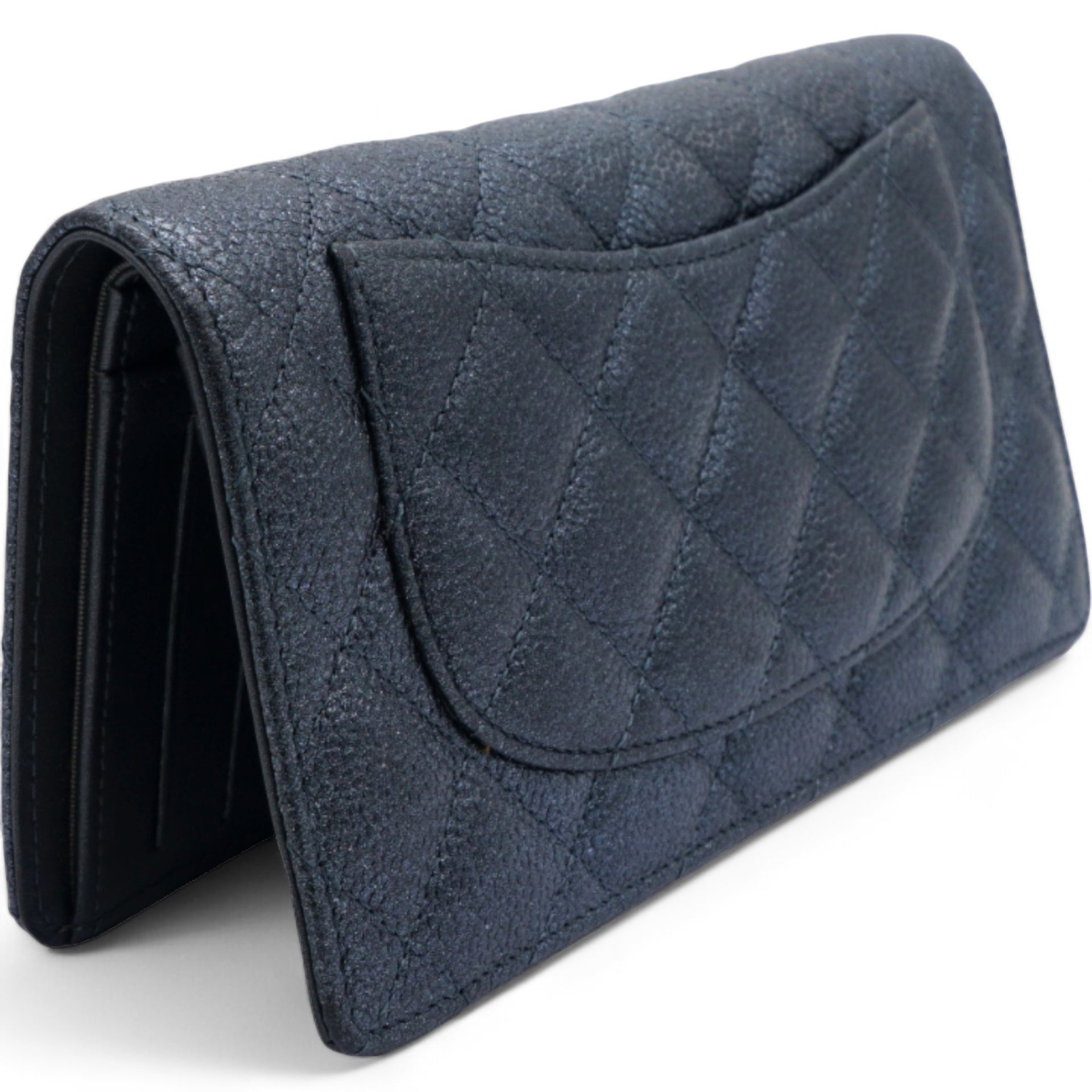 Chanel Black Classic Fold Iridescent Wallet 