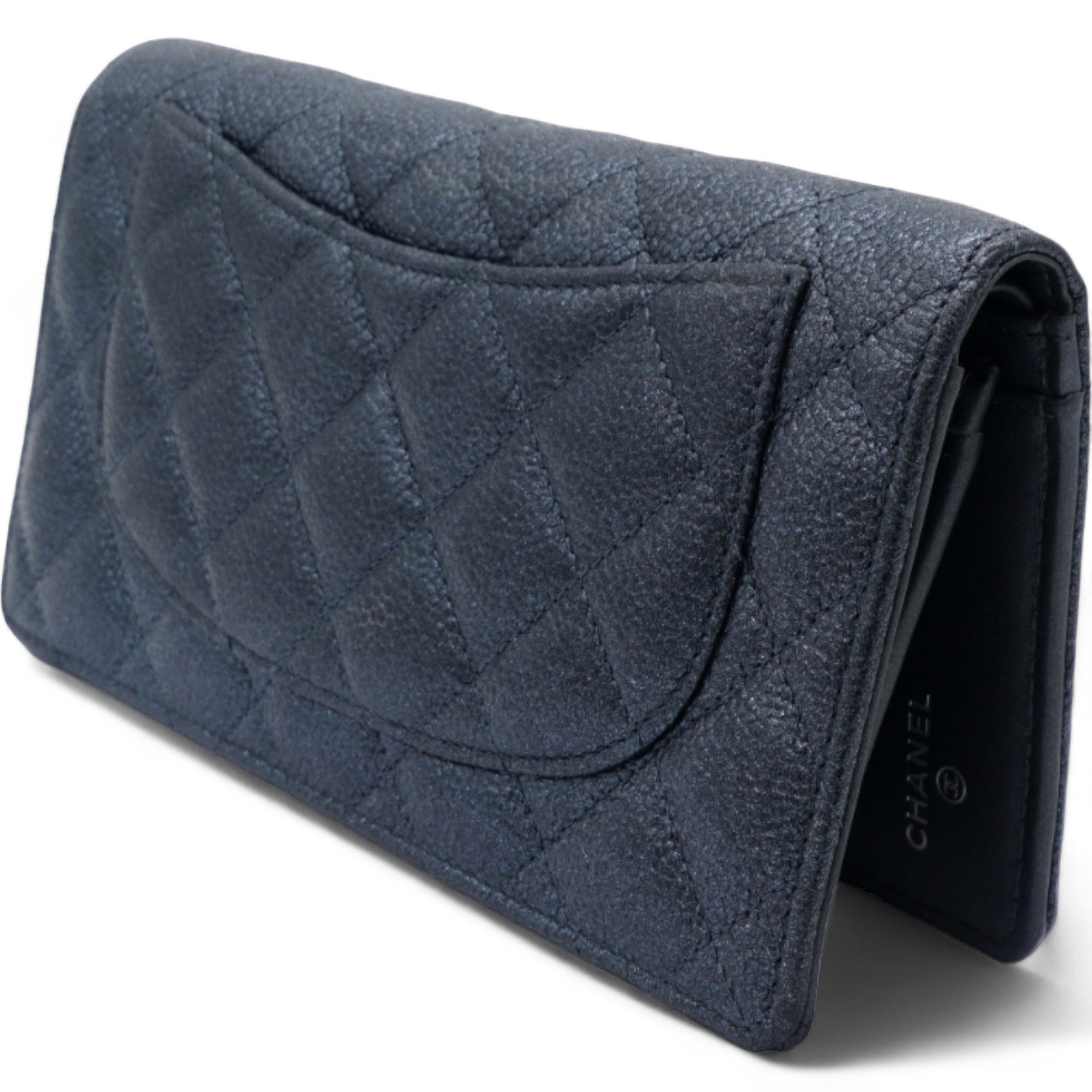 Chanel Black Classic Fold Iridescent Wallet 