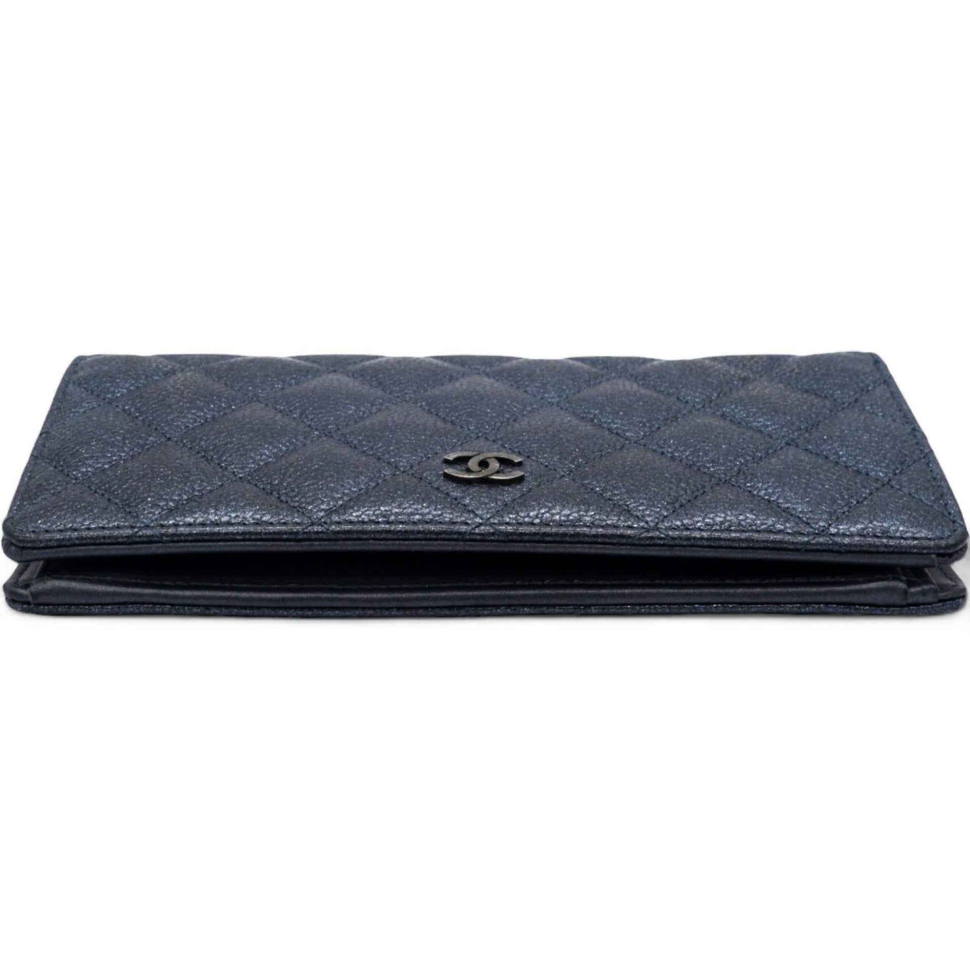 Chanel Black Classic Fold Iridescent Wallet 