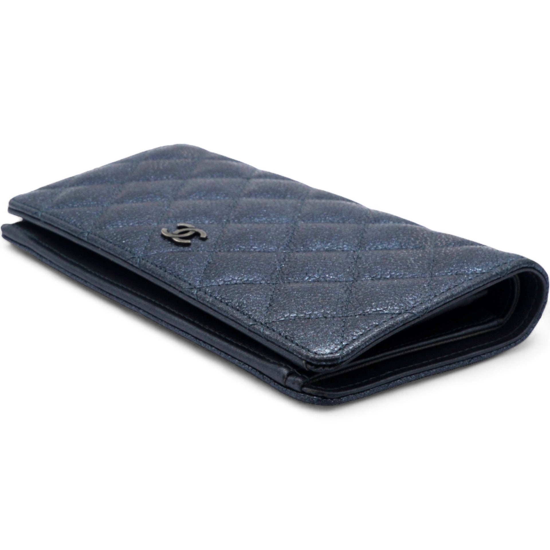 Chanel Black Classic Fold Iridescent Wallet 