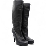 Chanel Black Leather Boots Size40 