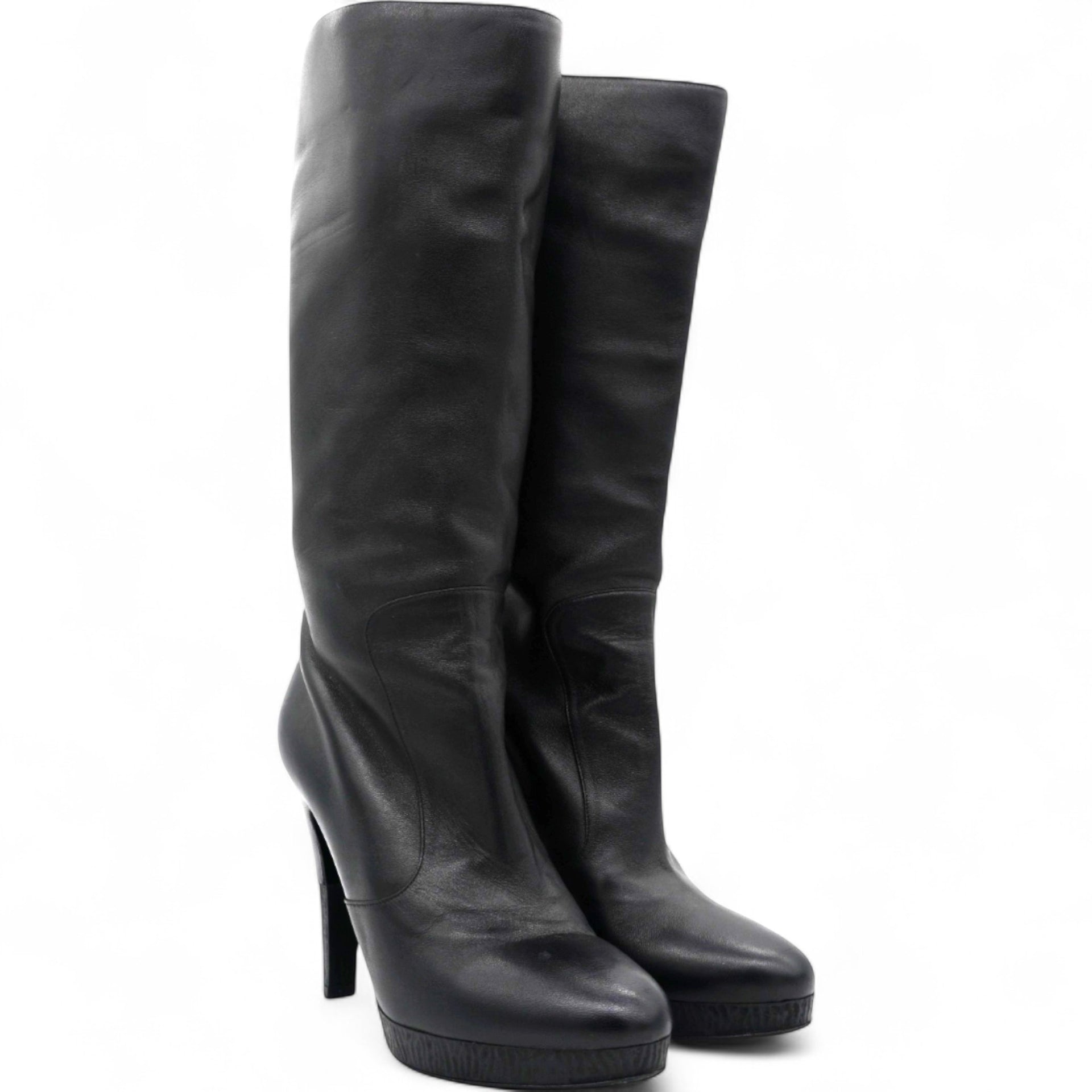 Chanel Black Leather Boots Size40 
