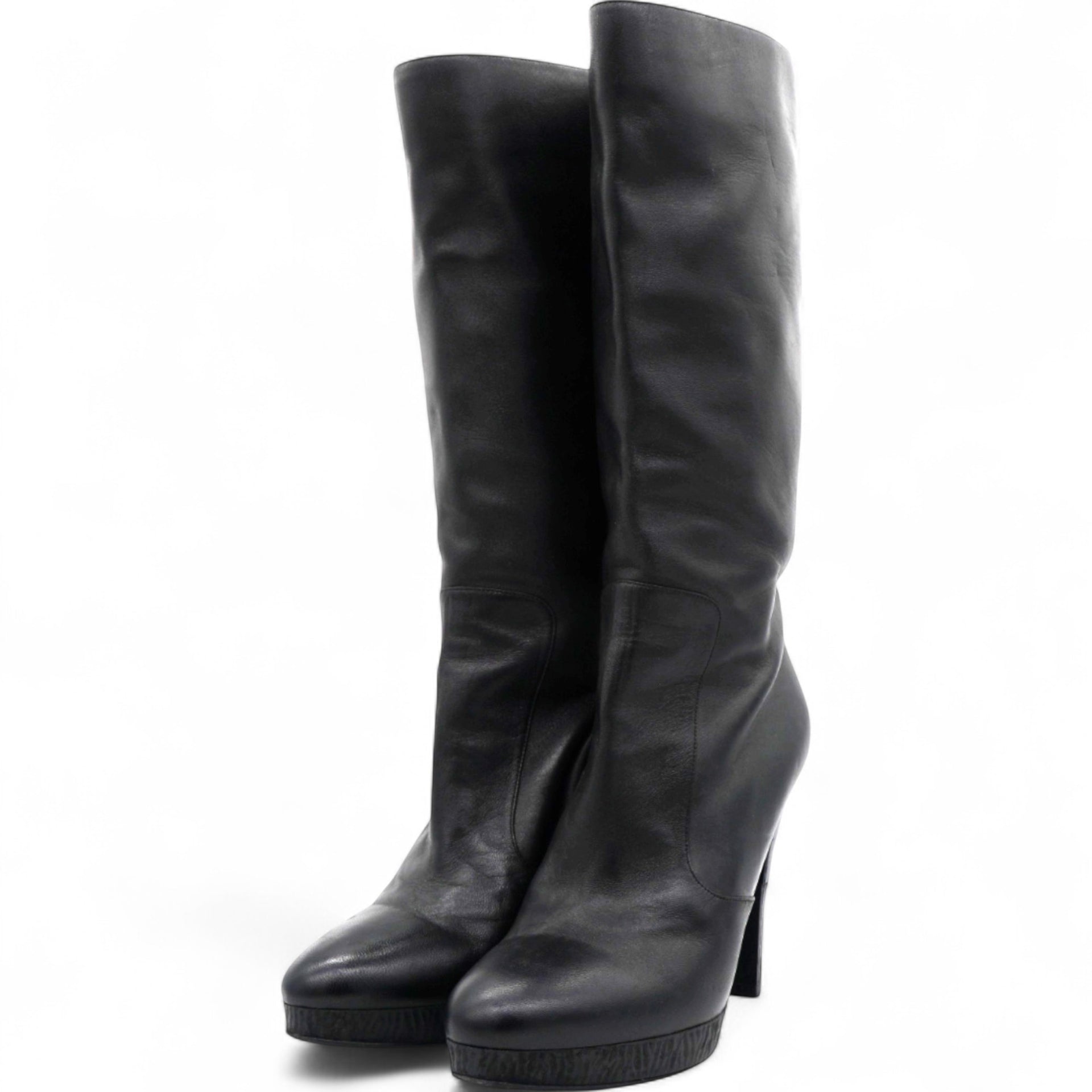 Chanel Black Leather Boots Size40 